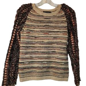 Antik Batik Multicolor Fringes Knit Sweater